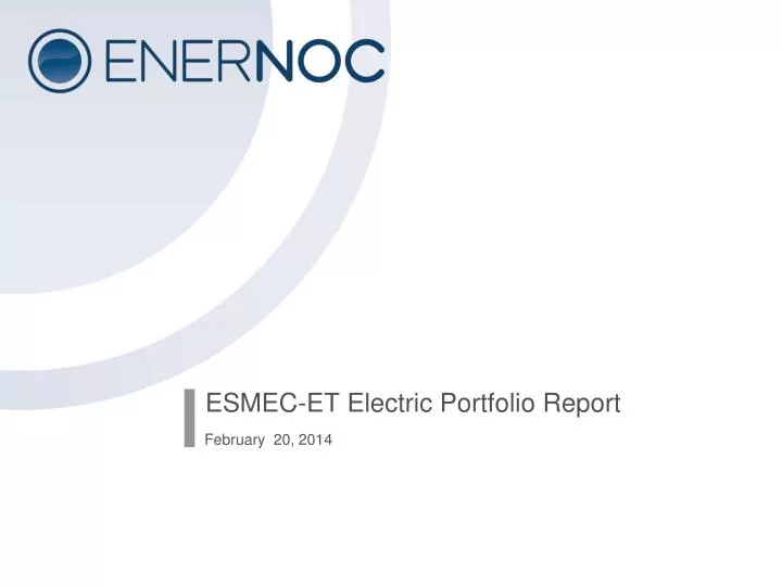 esmec et electric portfolio report