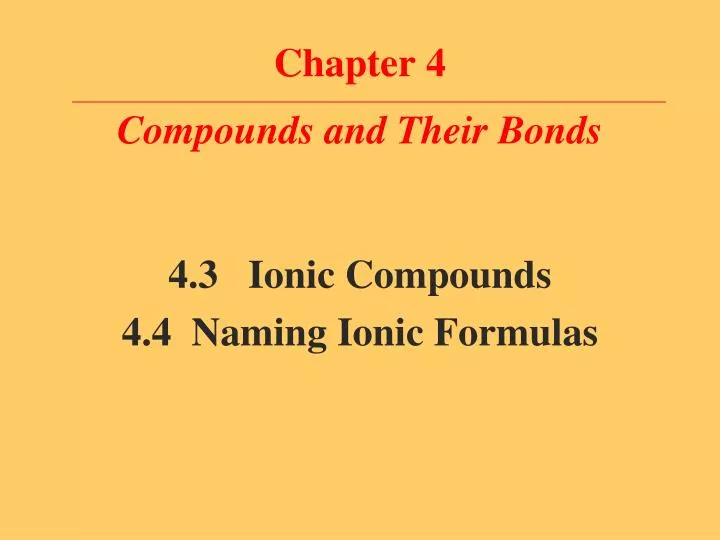 chapter 4 compounds and their bonds