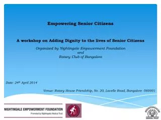 Empowering Senior Citizens
