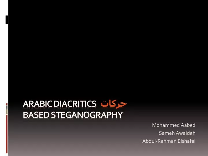 arabic diacritics based steganography