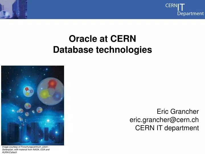 oracle at cern database technologies