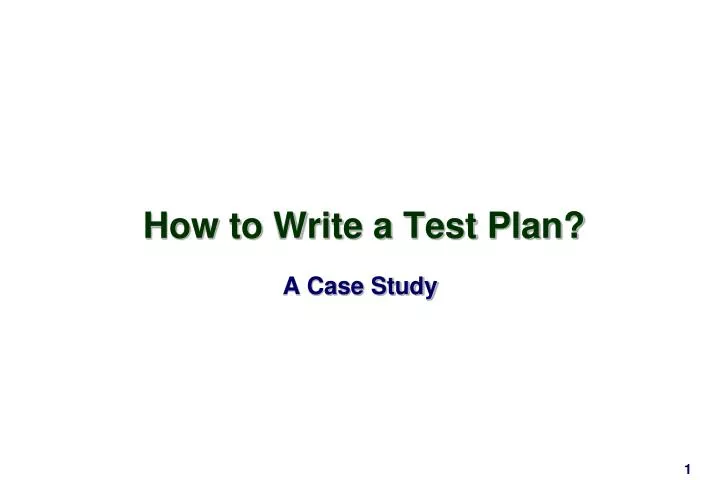 how to write a test plan