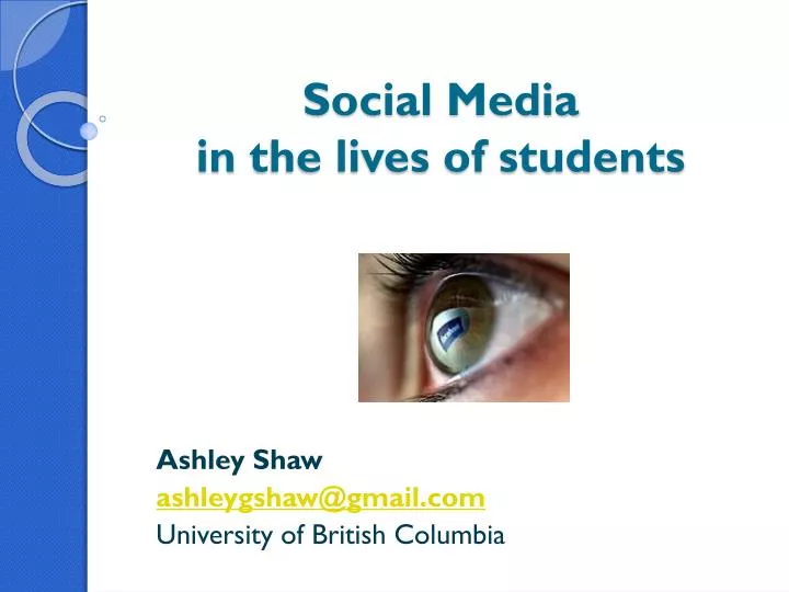 social media in the lives of students