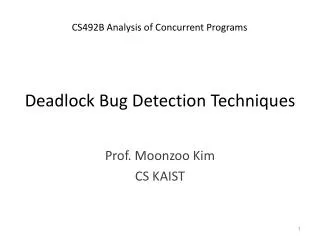 Deadlock Bug Detection Techniques