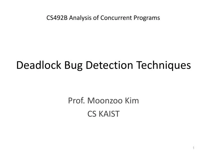 deadlock bug detection techniques