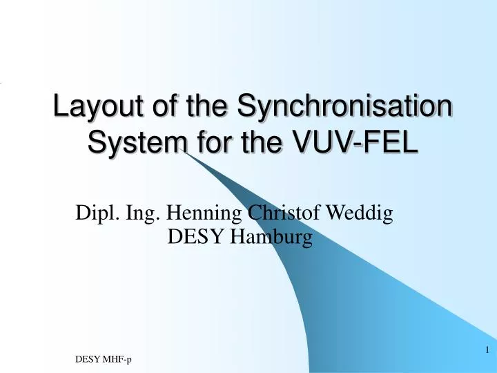 layout of the synchronisation system for the vuv fel