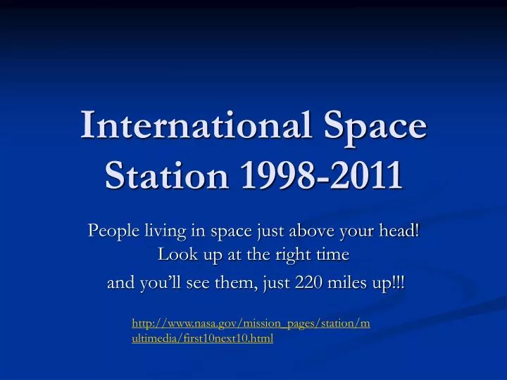 international space station 1998 2011