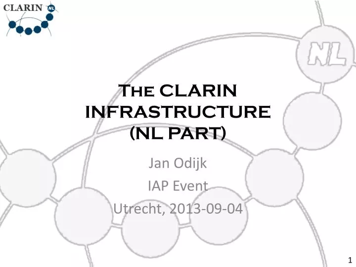 the clarin infrastructure nl part