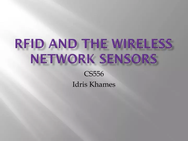 rfid and the wireless network sensors