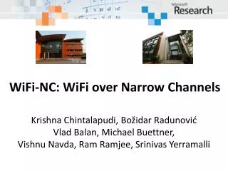 WiFi -NC: WiFi over Narrow Channels