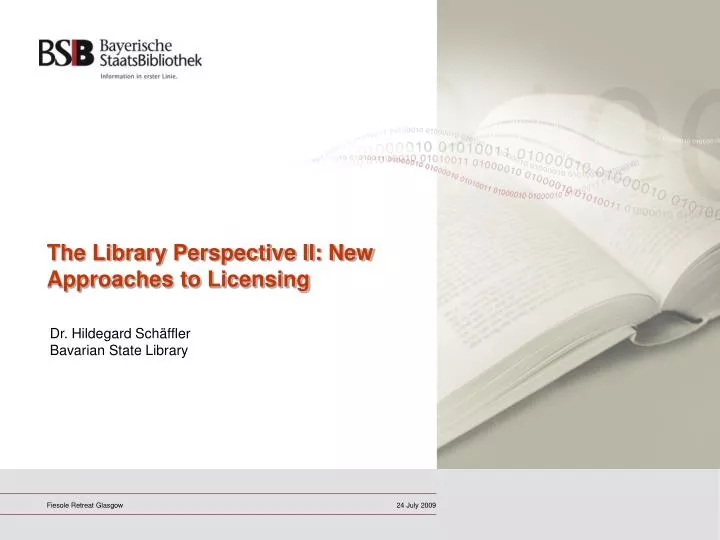 the library perspective ii new approaches to licensing