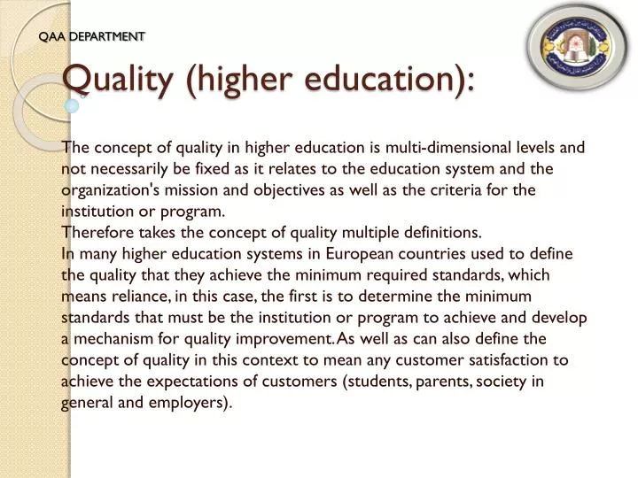 quality higher education