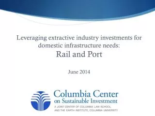 Rail &amp; Port Proposals to Service Iron-Ore Projects in Western and Central Afric a