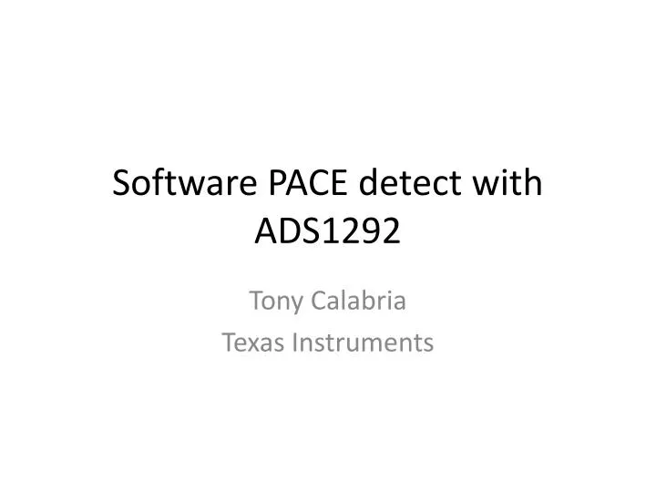 software pace detect with ads1292