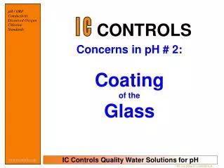 Concerns in pH # 2: Coating of the Glass