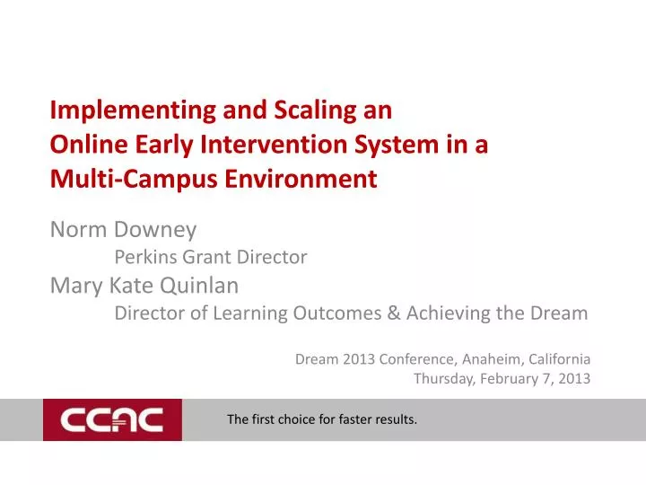implementing and scaling an online early intervention system in a multi campus environment