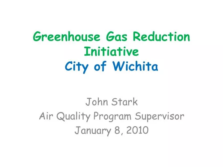 greenhouse gas reduction initiative city of wichita