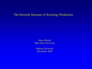 The Network Structure of Sociology Production