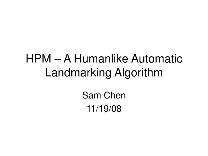 hpm a humanlike automatic landmarking algorithm
