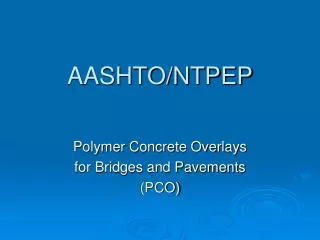 AASHTO/NTPEP