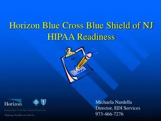 Horizon Blue Cross Blue Shield of NJ HIPAA Readiness