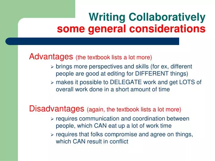 writing collaboratively some general considerations