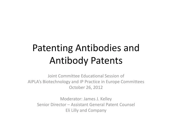 patenting antibodies and antibody patents