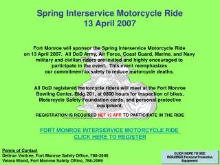 Spring Interservice Motorcycle Ride 13 April 2007