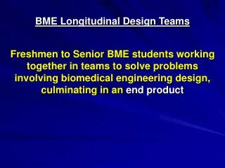 BME Longitudinal Design Teams