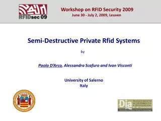 Semi-Destructive Private Rfid Systems