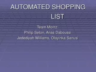 AUTOMATED SHOPPING 			LIST