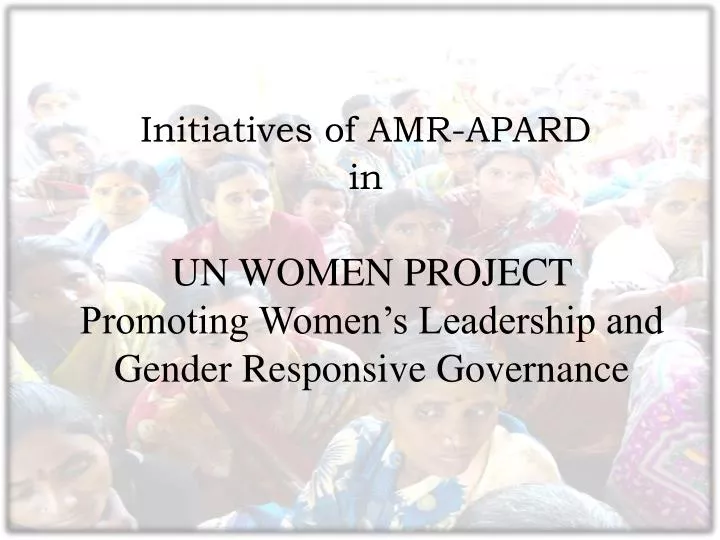 un women project promoting women s leadership and gender responsive governance