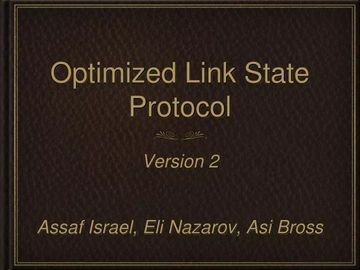 optimized link state protocol