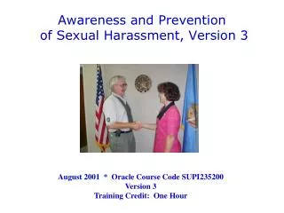 Awareness and Prevention of Sexual Harassment, Version 3