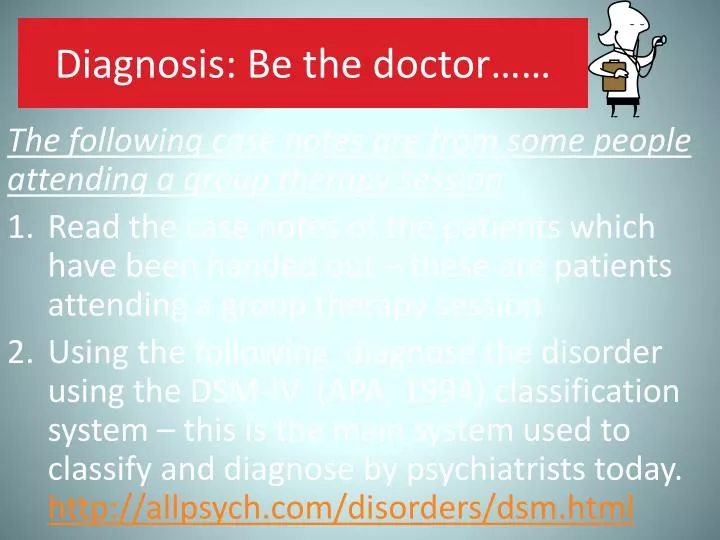 diagnosis be the doctor