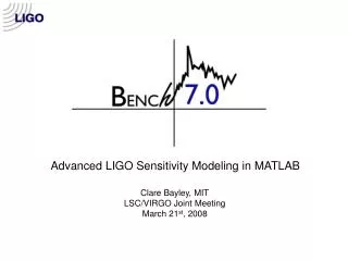 Advanced LIGO Sensitivity Modeling in MATLAB