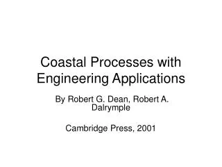 Coastal Processes with Engineering Applications