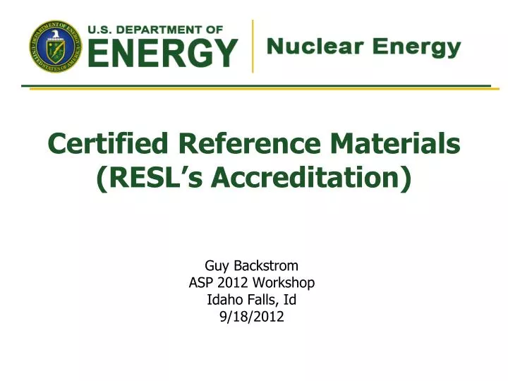 certified reference materials resl s accreditation