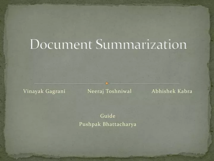 document summarization