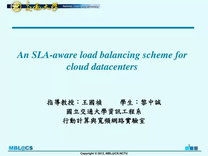an sla aware load balancing scheme for cloud datacenters