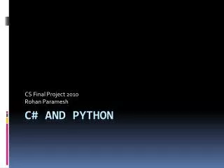 C# and Python