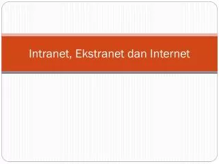 intranet ekstranet dan internet