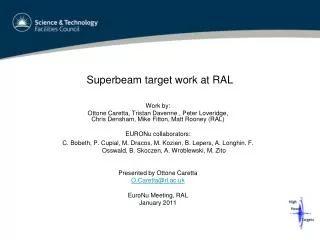Superbeam target work at RAL