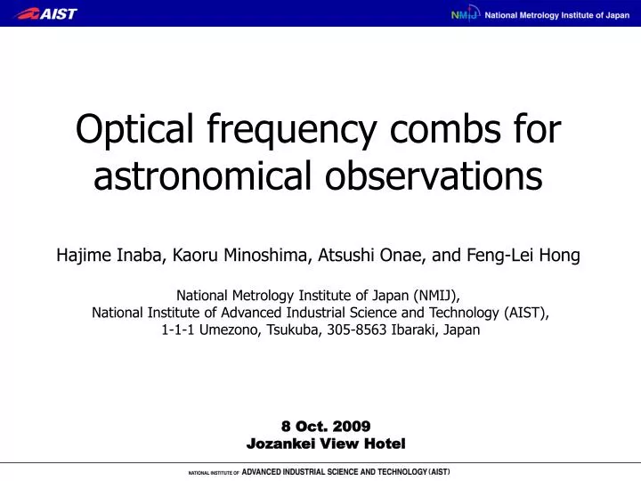 optical frequency combs for astronomical observations