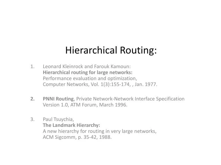 hierarchical routing
