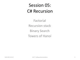 Session 05: C# Recursion