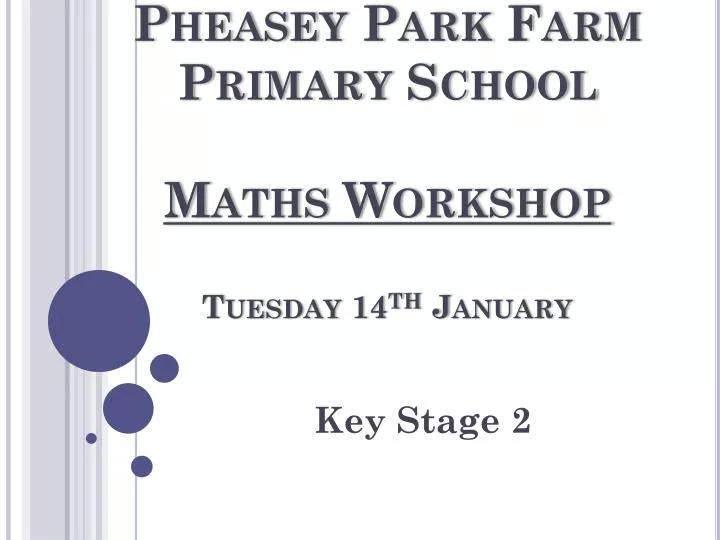 pheasey park farm primary school maths workshop tuesday 14 th january