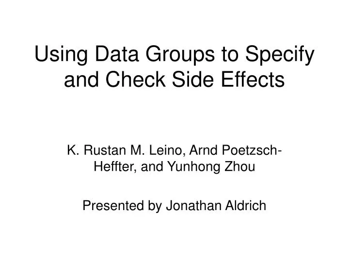 using data groups to specify and check side effects