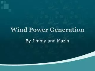 Wind Power Generation