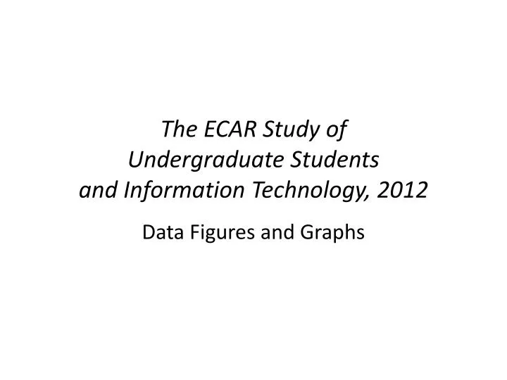 the ecar study of undergraduate students and information technology 2012